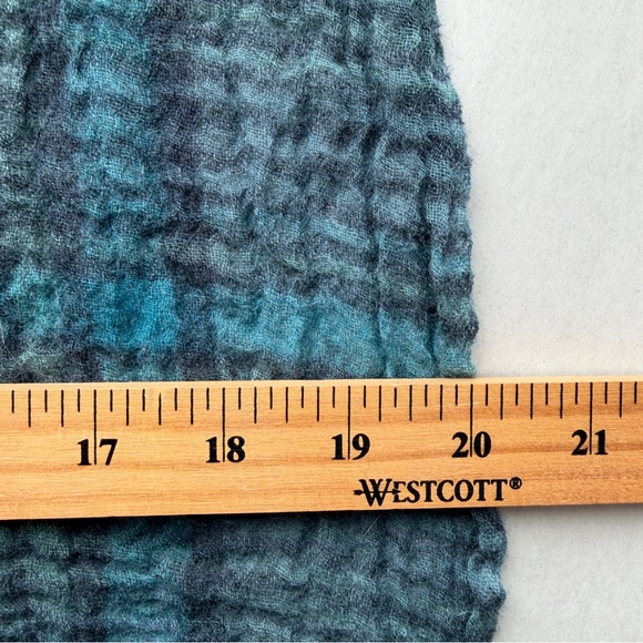 J. Jill 100% Wool Scarf Wrap Watercolor Floral Plaid Mixed Print - Picture 10 of 10